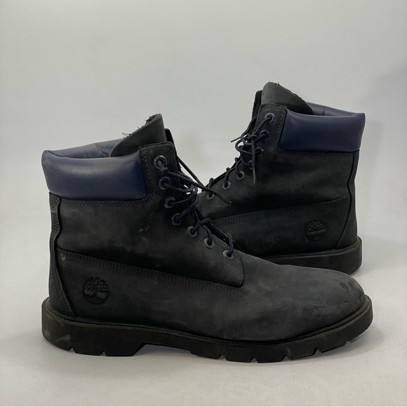 Timberland Classic A2GP7 Navy Blue Lace-Up Waterproof Combat Boots Men’s Sz 10.5 - Picture 1 of 13